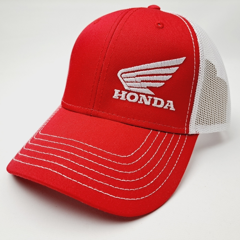 Honda Motorcycles Hat Cap Direct Embroidered Mesh Snapback Red  F…